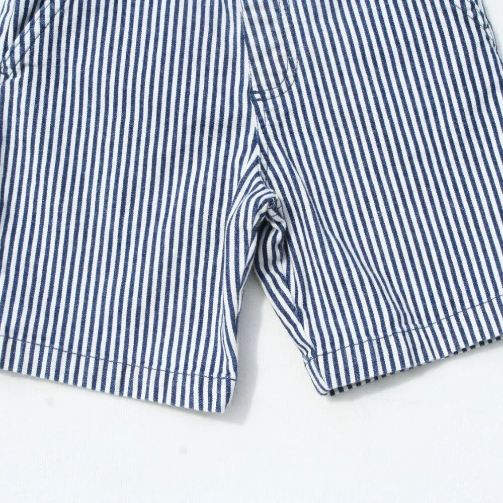 BOYS 4 SEERSUCKER SHORTS BLUE WHITE STRIPED w POCKETS GOOD CONDITION SUMMER PLAY
